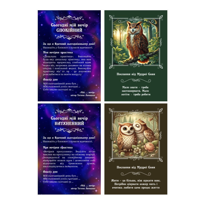 Метафоричні тренінгові карти «„Мій … вечір”. Практики на кожен день». Тетяна Лемешко